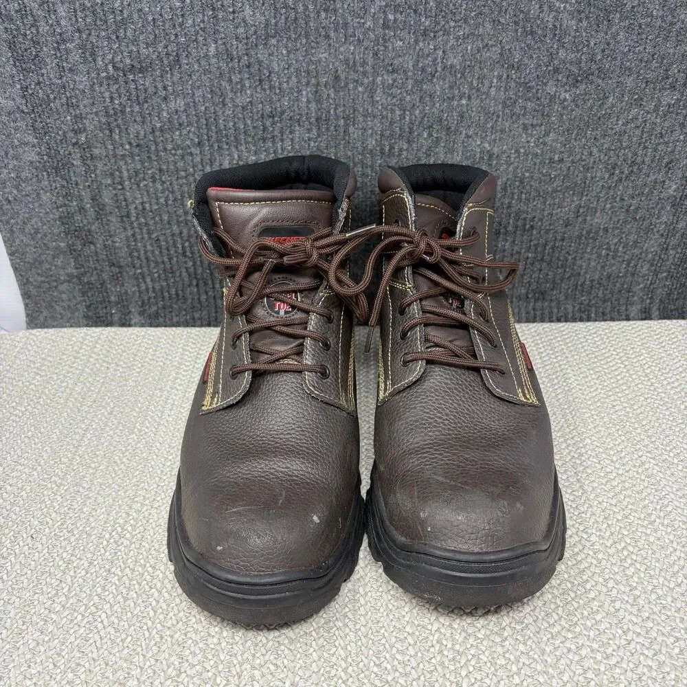 Skechers Burgin Tarlac Steel Toe Puncture Resistant Work Boots Brown Leather 14